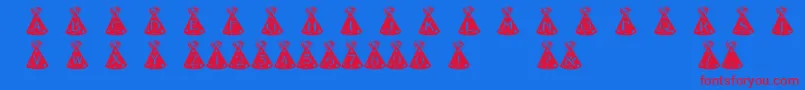 PartyHats-Schriftart – Rote Schriften auf blauem Hintergrund