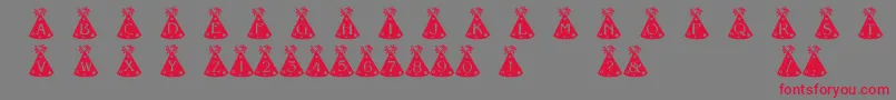 Czcionka PartyHats – czerwone czcionki na szarym tle