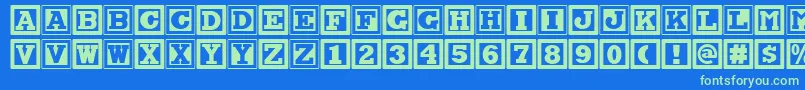 Chock A Blocknf Font – Green Fonts on Blue Background