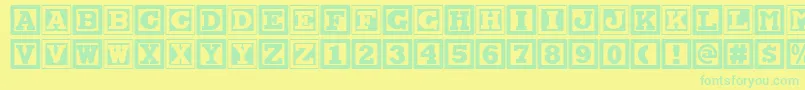 Chock A Blocknf Font – Green Fonts on Yellow Background