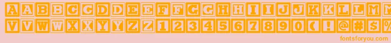 フォントChock A Blocknf – オレンジの文字がピンクの背景にあります。