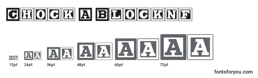 Размеры шрифта Chock A Blocknf