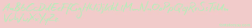 ConteГ¬ВЃscriptreduced Font – Green Fonts on Pink Background