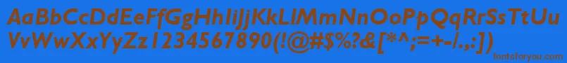 GillSansMtРџРѕР»СѓР¶РёСЂРЅС‹Р№РљСѓСЂСЃРёРІ Font – Brown Fonts on Blue Background