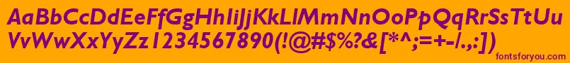 GillSansMtРџРѕР»СѓР¶РёСЂРЅС‹Р№РљСѓСЂСЃРёРІ Font – Purple Fonts on Orange Background