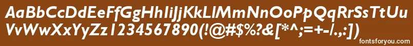 GillSansMtРџРѕР»СѓР¶РёСЂРЅС‹Р№РљСѓСЂСЃРёРІ Font – White Fonts on Brown Background