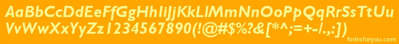 GillSansMtРџРѕР»СѓР¶РёСЂРЅС‹Р№РљСѓСЂСЃРёРІ Font – Yellow Fonts on Orange Background