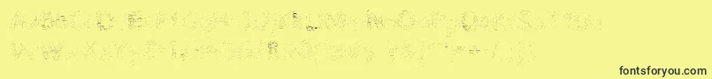 Fonte Pikia – fontes pretas em um fundo amarelo