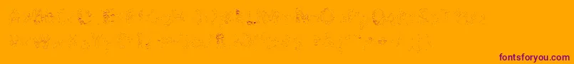 Pikia-Schriftart – Violette Schriften auf orangefarbenem Hintergrund
