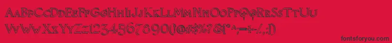 KnightsQuestCallig Font – Black Fonts on Red Background