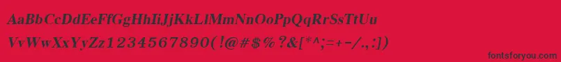 フォントEucrosiaupcBoldItalic – 赤い背景に黒い文字