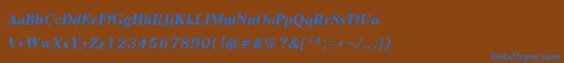 EucrosiaupcBoldItalic Font – Blue Fonts on Brown Background