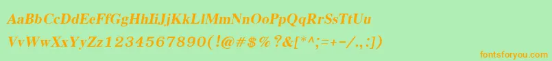 EucrosiaupcBoldItalic Font – Orange Fonts on Green Background