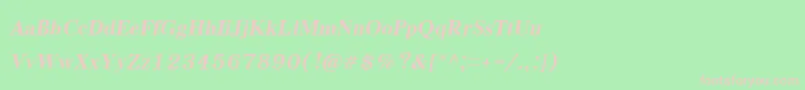 EucrosiaupcBoldItalic Font – Pink Fonts on Green Background