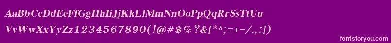 EucrosiaupcBoldItalic Font – Pink Fonts on Purple Background