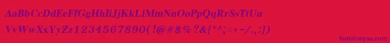 EucrosiaupcBoldItalic Font – Purple Fonts on Red Background