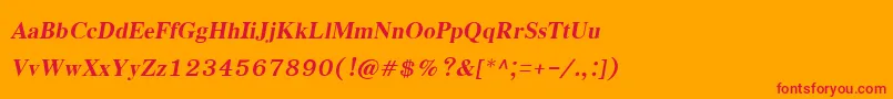 Шрифт EucrosiaupcBoldItalic – красные шрифты на оранжевом фоне