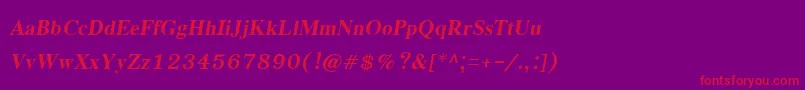 EucrosiaupcBoldItalic Font – Red Fonts on Purple Background