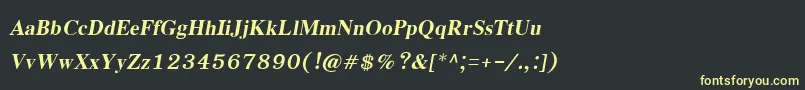 EucrosiaupcBoldItalic Font – Yellow Fonts on Black Background