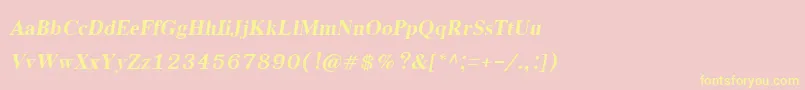 EucrosiaupcBoldItalic Font – Yellow Fonts on Pink Background