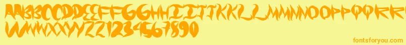 Czcionka Graffical – pomarańczowe czcionki na żółtym tle