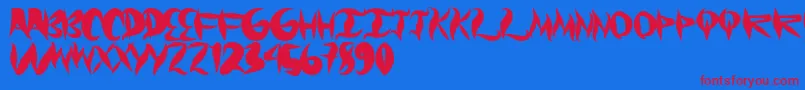 Graffical-fontti – punaiset fontit sinisellä taustalla