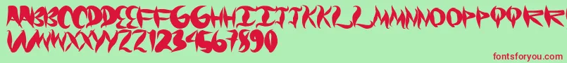 Graffical Font – Red Fonts on Green Background