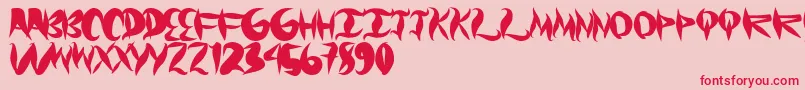 Graffical Font – Red Fonts on Pink Background