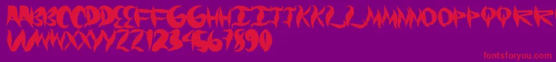 Graffical Font – Red Fonts on Purple Background