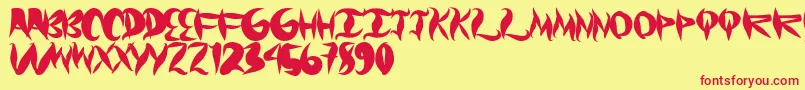 Graffical Font – Red Fonts on Yellow Background