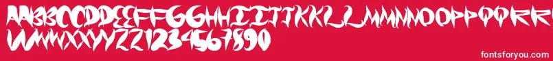 Graffical Font – White Fonts on Red Background