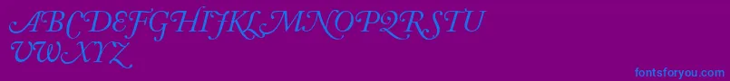 Weitere Informationen zur AdobeCaslonItalicSwash-Schriftart AdobeCaslonItalicSwash-Schriftart – Blaue Schriften auf violettem Hintergrund