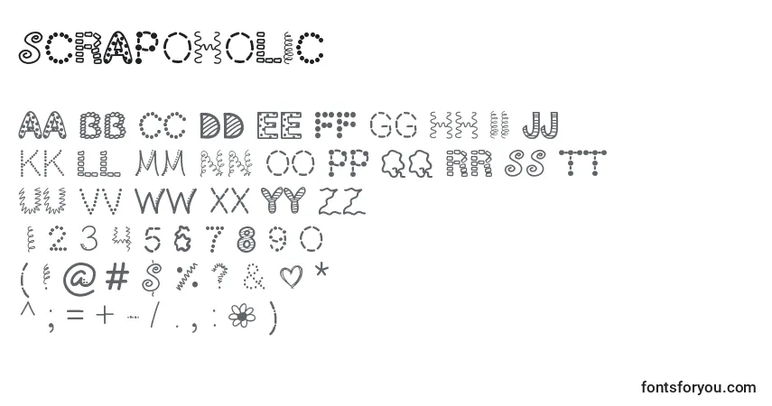 Schriftart ScrapOHolic – Alphabet, Zahlen, spezielle Symbole