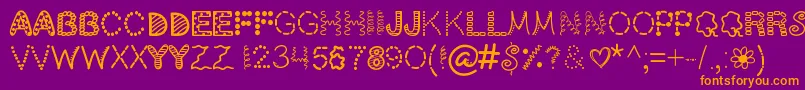 ScrapOHolic Font – Orange Fonts on Purple Background