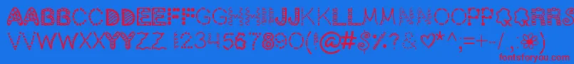 ScrapOHolic Font – Red Fonts on Blue Background