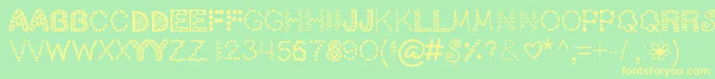 ScrapOHolic Font – Yellow Fonts on Green Background