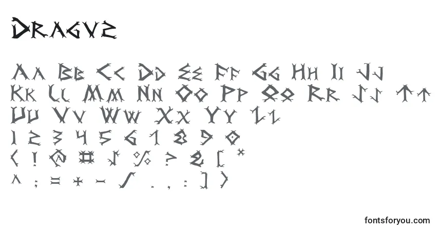 A fonte Dragv2 – alfabeto, números, caracteres especiais