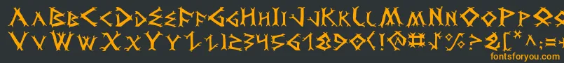 フォントDragv2 – 黒い背景にオレンジの文字