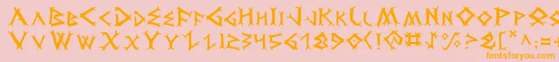 フォントDragv2 – オレンジの文字がピンクの背景にあります。