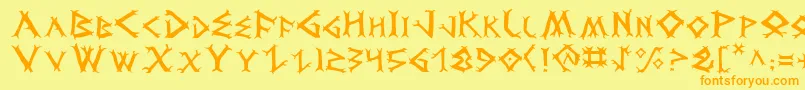 Czcionka Dragv2 – pomarańczowe czcionki na żółtym tle