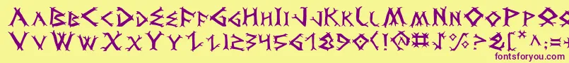 Dragv2 Font – Purple Fonts on Yellow Background