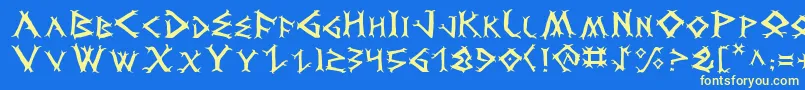 Fonte Dragv2 – fontes amarelas em um fundo azul