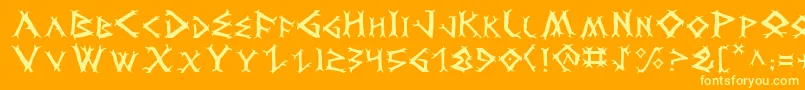 Dragv2 Font – Yellow Fonts on Orange Background