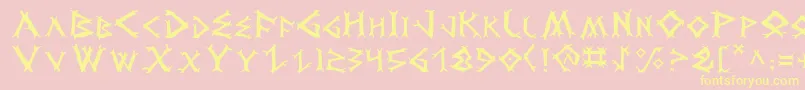 Dragv2 Font – Yellow Fonts on Pink Background