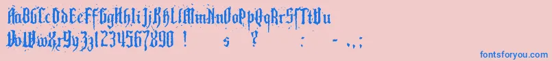 PillboxOpaque-Schriftart – Blaue Schriften auf rosa Hintergrund