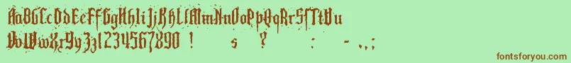 PillboxOpaque Font – Brown Fonts on Green Background