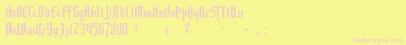 PillboxOpaque-Schriftart – Rosa Schriften auf gelbem Hintergrund