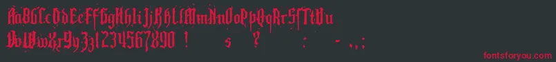 PillboxOpaque Font – Red Fonts on Black Background