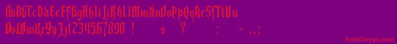 PillboxOpaque Font – Red Fonts on Purple Background