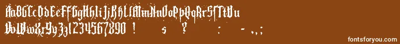 PillboxOpaque-Schriftart – Weiße Schriften auf braunem Hintergrund